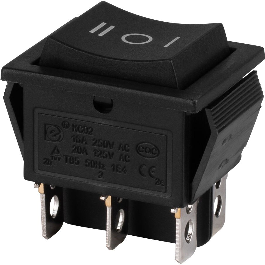 DPDT 3 Position Momentary Rocker Switch 20A 125 VAC with